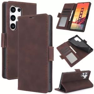 For Samsung S25 Ultra S24 S23 S22 S21 Note20 Magnetic Flip Leather Wallet Case - Picture 1 of 32