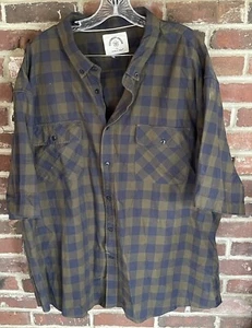 Customized Version Designed by Dubinik Plaid Check Short Sleeve Cotton Shirt 4X - Picture 1 of 8