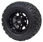 10" Bulldog Black Wheels and DOT 18" All Terrain Golf Cart Tires - Set of 4