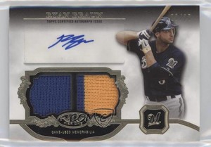 2013 Topps Tier One Auto Relics Dual /25 Ryan Braun #TOADR-RB Auto