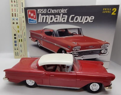 AMT 1958 Chevrolet Impala Coupe 1/25 Scale Model Kit 58 Chevy Assembled Painted - Image 1 of 4