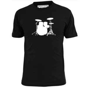 Kit de batería para hombre Silhouette camiseta música rock baterista - Imagen 1 de 2