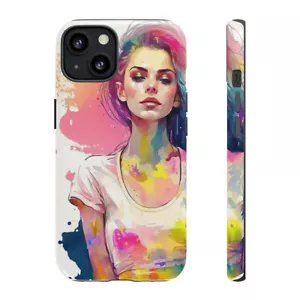 Tough Cases A quirky neon watercolor dream girl with cute lipos - Picture 1 of 53