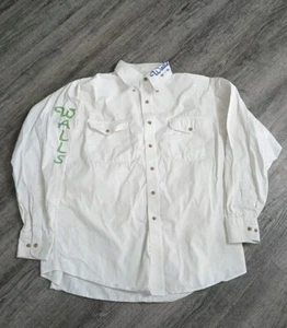 Camisa Walls Ranch Wear Para Hombres Grande Blanca Abotonada Pliegues Traseros Vaquero Occidental  - Imagen 1 de 14