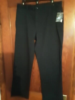Basic Editions Black Pants Men's 34x32 Flat Front Polyester Blend  NWOT - Image 1 of 4