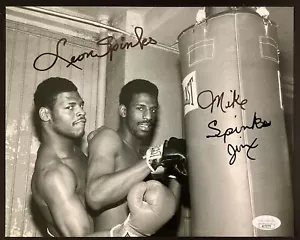 Leon Spinks Signed Photo 8x10 vs Michael Spinks Autograph Boxing Gloves HOF JSA - Picture 1 of 3