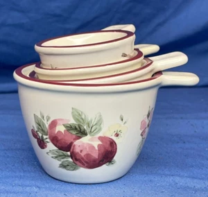 Pfaltzgraff Delicioso Juego de Taza Medidora 4 Piezas Juego de Anidación Manzana Granja - Imagen 1 de 14