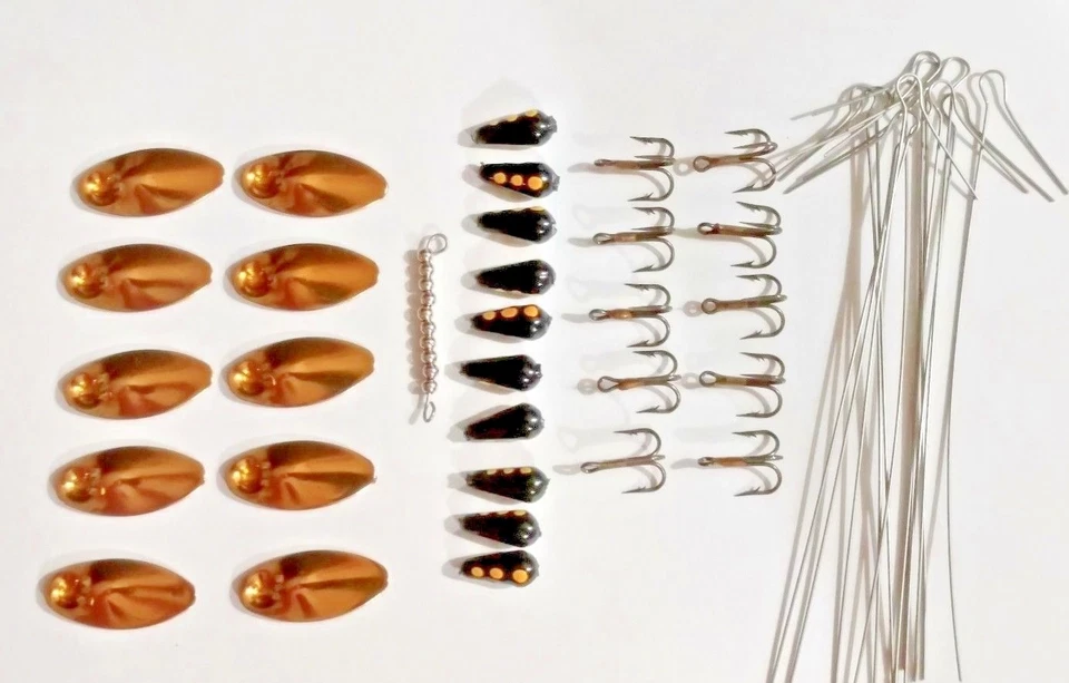Spinner Kit 1/4 oz size 6 gold blades on front only Lure Making makes 10 spinner - Image 1 of 1