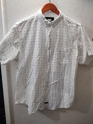 Hype Men's Button-down Short Sleeve Shirt size XL,  white  cotton - Image 1 of 4