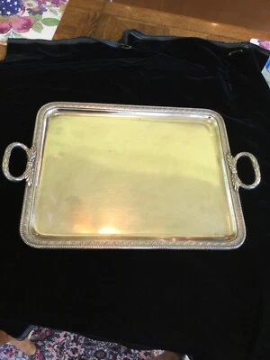Bandeja de servir antigua imperial rusa/polaca grande plateada Foto 1 de 4