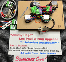 Gibson Les Paul Solderless Jimmy Page Wiring Harness + Bumblebee PIO Tone Caps!