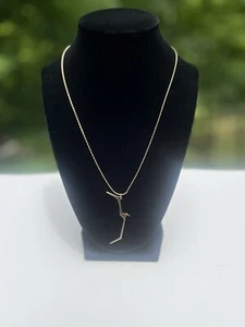 1928 Pendant Necklace 19” Gold Tone Dainty Art Deco Retro Barrel Clasp Vintage - Picture 1 of 3