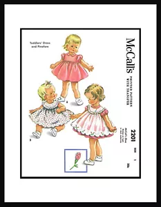 McCall's # 2201 Patrón de Costura BEBÉ NIÑA Vestido Frock & Pinfore GORRO ~1 o 2~ - Imagen 1 de 7