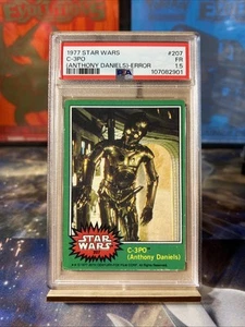 1977 Topps Star Wars C-3PO (Anthony Daniels) Error No. 207 PSA 1.5 - Picture 1 of 2