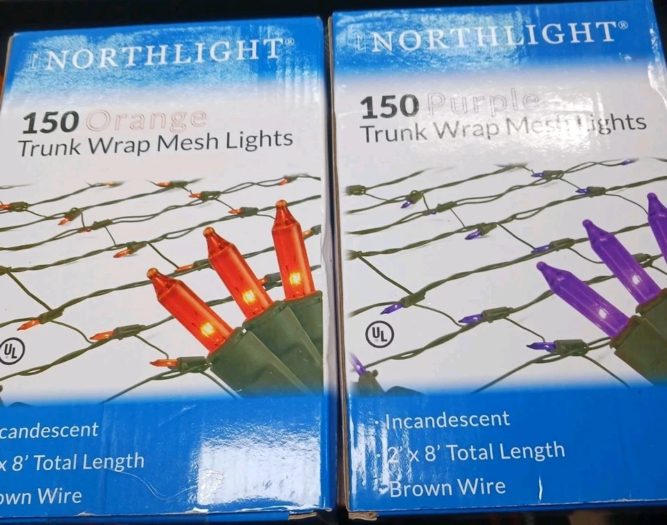 Northlight - 2' X 8' Orange Mini Net Style Tree Trunk Wrap Christmas (32604105)