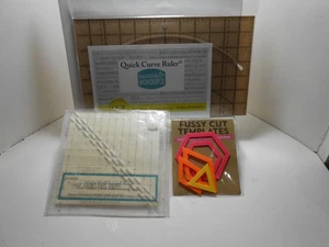 QUICK CURVE RULER & MAGIC HALF-SQUARE RULER & FUSSY CUT TEMPLATES Sewing/Quilts - Picture 1 of 4