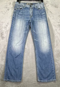 BKE Buckle Jeans Men's 30S Blue Light Wash Denim Tyson Boot Cut Western Cowboy - Picture 1 of 14