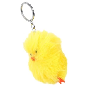 Llavero de pollo amarillo pequeño niña mochila de viaje llavero de dibujos animados - Imagen 1 de 12