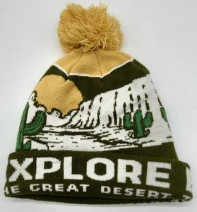 National Park Pom Pom Beanie Hat Desert Explore Outdoors Winter Warm Kn - Picture 1 of 2