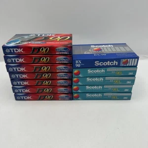 Scotch Normal Position BX/90 Min &TDK D90 High Output Audio Cassette Tape Bundle - Picture 1 of 4