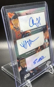 2024 Topps Chrome Star Wars Resistance Triple Auto Doza, Xiono, Ryvora SSP /11 - Picture 1 of 3