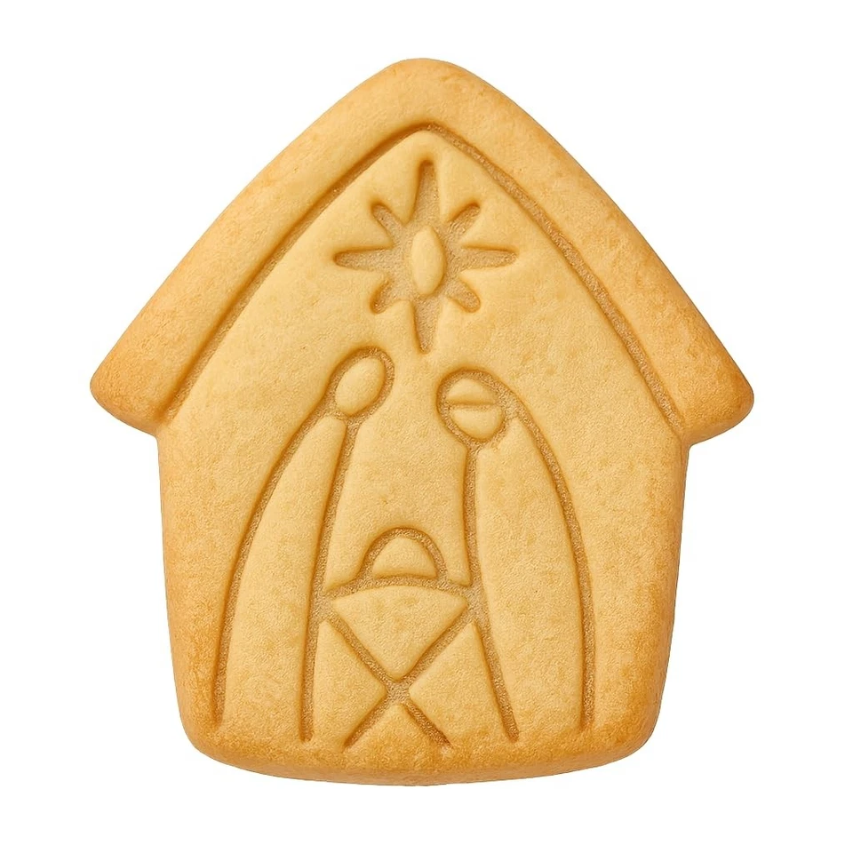 Nativity Scene Cookie Cutter & Stamp 4x3.6" for Baking Fondant Clay Embosser - Image 1 of 4