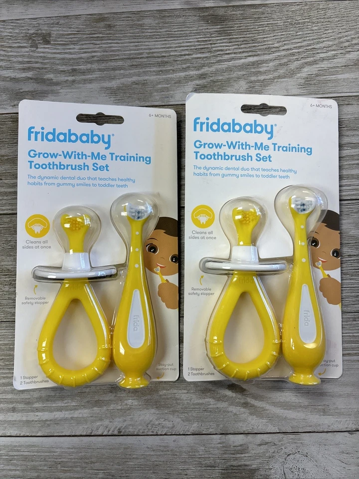 3 Pack FridaBaby Grow Training 1 Toothbrush 6 Months 2 Double Sided 3 Months