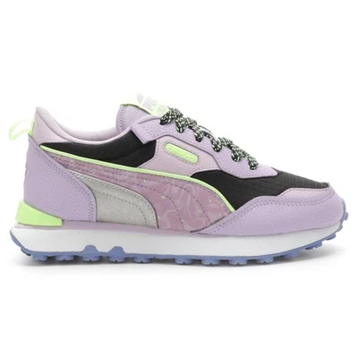 PUMA Rider Fv Space Glam Lace Up  Youth Girls Black, Purple Sneakers Casual Shoe - Image 1 of 4