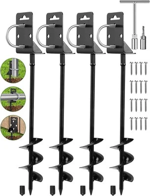 Âncoras de solo 28" conjunto de 4 resistentes com broca para armazenamento em galpão acampamento - Imagem 1 de 4