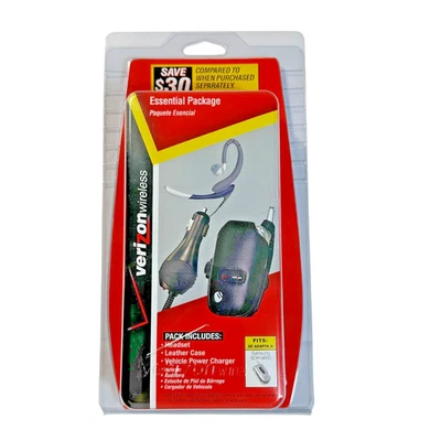 Verizon Wireless Paquete Esencial Auriculares Estuche de Cuero Cargador de Coche Samsung Foto 1 de 4
