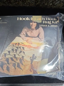 Gran kit de gancho de cierre Vogart vintage de 2'x3' hilo artesanías alfombra escena del desierto MCM  - Imagen 1 de 7