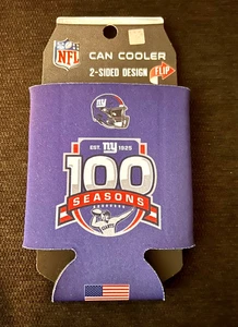 NY GIANTS KOOZIE 100 SEASONS ANNIVERSARY NFL FOOTBALL BEER DRINK 1925-2025 BLUE - Picture 1 of 4