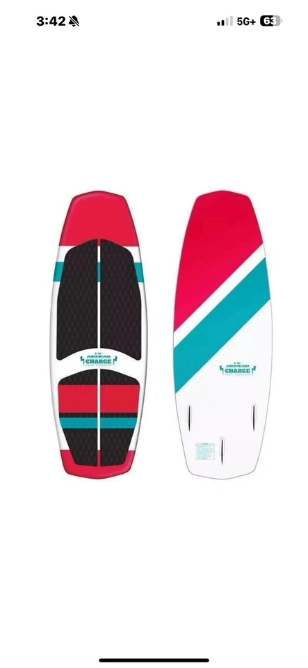 Airhead Charge Wakesurf Board 1 Person Red/black