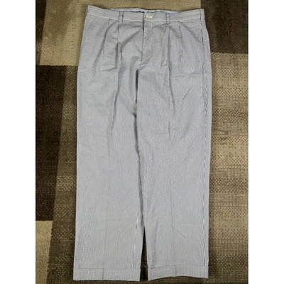 Pantalones plisados a rayas Brooks Brothers para hombre Elliot Seersucker 40X32 azul blanco Foto 1 de 4