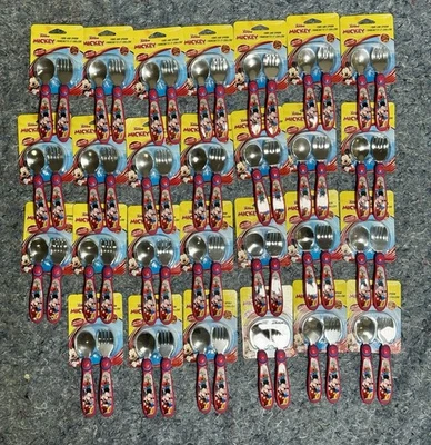 Lote de 27 juegos de tenedores y cucharas Disney Junior Mickey Mouse utensilios para niños pequeños nuevos Foto 1 de 3