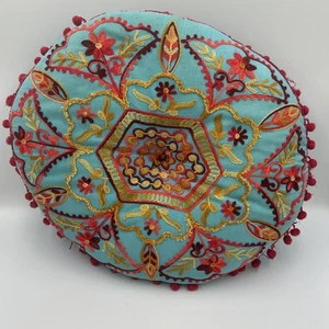 Cuscino lancio rotondo vintage cupcakes e ruote di carrello ricamo decorazione abbellimento - Foto 1 di 11