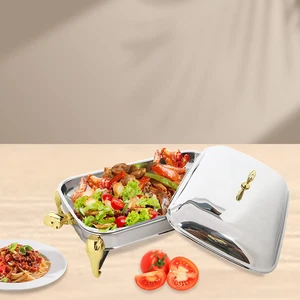 Calentador de alimentos rectangular de acero inoxidable buffet para frotar platos buffet de 2,9 L - Imagen 1 de 20
