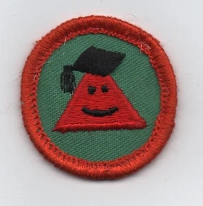 Math Whiz, insignia de competencia Junior GS, plástico con parte posterior de gasa (1980-91) - Imagen 1 de 1