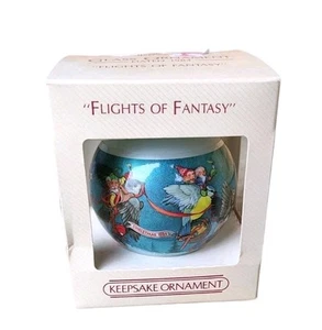 Hallmark Keepsake Ornament Flights of Fantasy 1984 Fairies Birds Vintage Glass - Picture 1 of 7