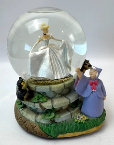 Disney Musical Snow Globe Cinderella Fairy Godmother Bibbidi Bobbidi Boo Works!! - Picture 1 of 10