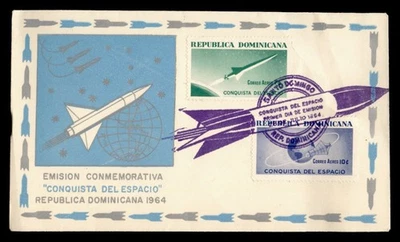 DR WHO 1964 DOMINICAN REPUBLIC FDC SPACE CACHET COMBO M55863 - Image 1 of 2