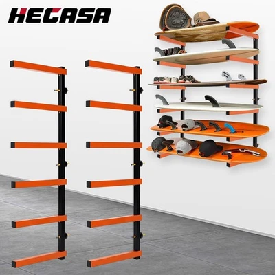 Wood Organizer Lumber Storage Rack Wall Mount with 6-Level Indoor & Outdoor Use - Image 1 of 4