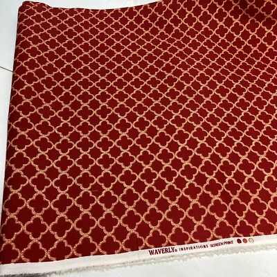 Tecido Waverly Inspirations medalhão rubi estampa de algodão arabesco 44x 3,25 jardas - Imagem 1 de 4