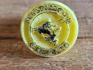 Baltimore Orioles Ring Vtg Plastic Toy Vending 1970s MLB Baseball Childs Yellow - Picture 1 of 24