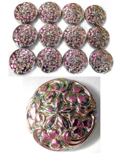 12 UNIQUE VASELINE Glass No Shank Buttons - Cabochons #AP194 - 18 mm or 3/4" - Picture 1 of 5