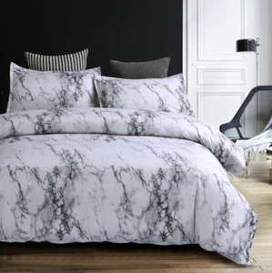 Retro Marble Duvet Quilt Cover Bedding Set Single Double King Size PillowcasesBH - Picture 1 of 17