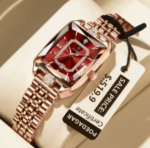 POEDAGAR Top Elegant Women Wristwatch Waterproof Ladies Stainless - Picture 1 of 22