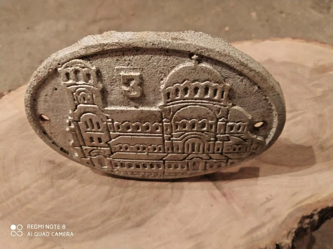 Vintage Cast Iron Oval House Door Number 3 Sign Address Solid Metal Plaque Cover