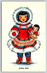 Muñeca Postal de Disfraz Étnico Esquimal Vestido Muñecas de Muchas Tierras Inuit Gente - Imagen 1 de 2