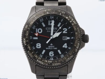 [NEAR MINT]CITIZEN Eco-Drive GMT B877-R011626 SS 20BAR Solar Watch w/Box japan - image 1 of 4